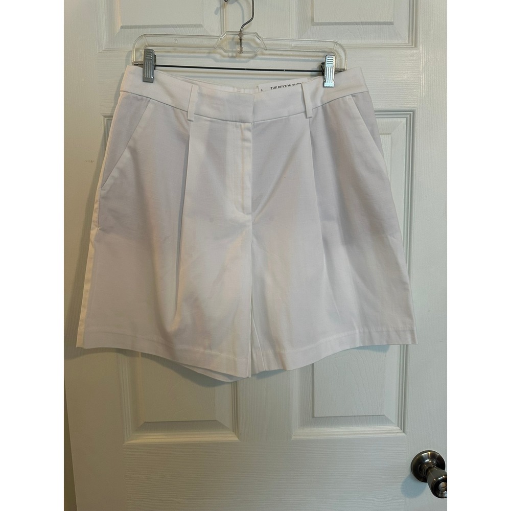 NWT Loft The Peyton‎ Short White Linen Blend Shorts Women Size 6
